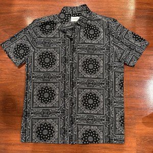 Topman Black Paisley Short sleeve button up